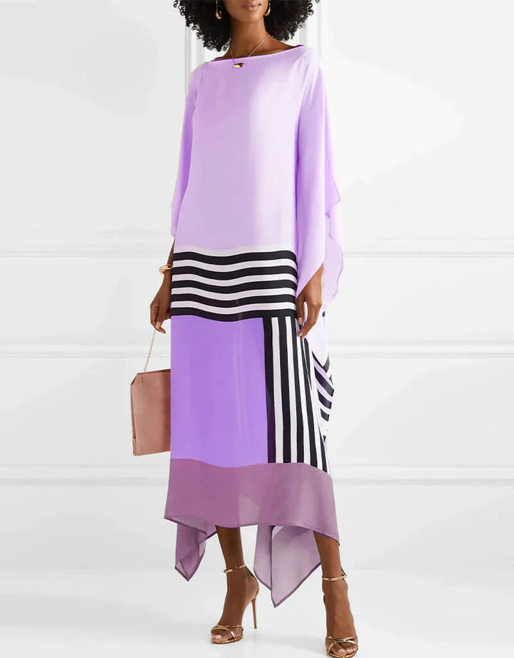 Shania | Striped Colorblock Kaftan Dress