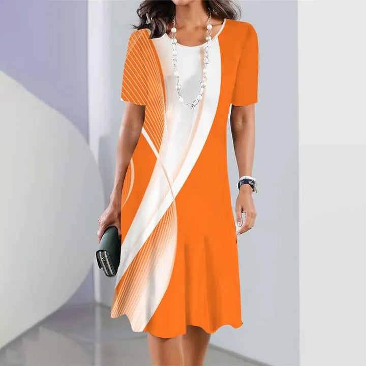 Dollie | Women's Pleated Dress with Color Blocks