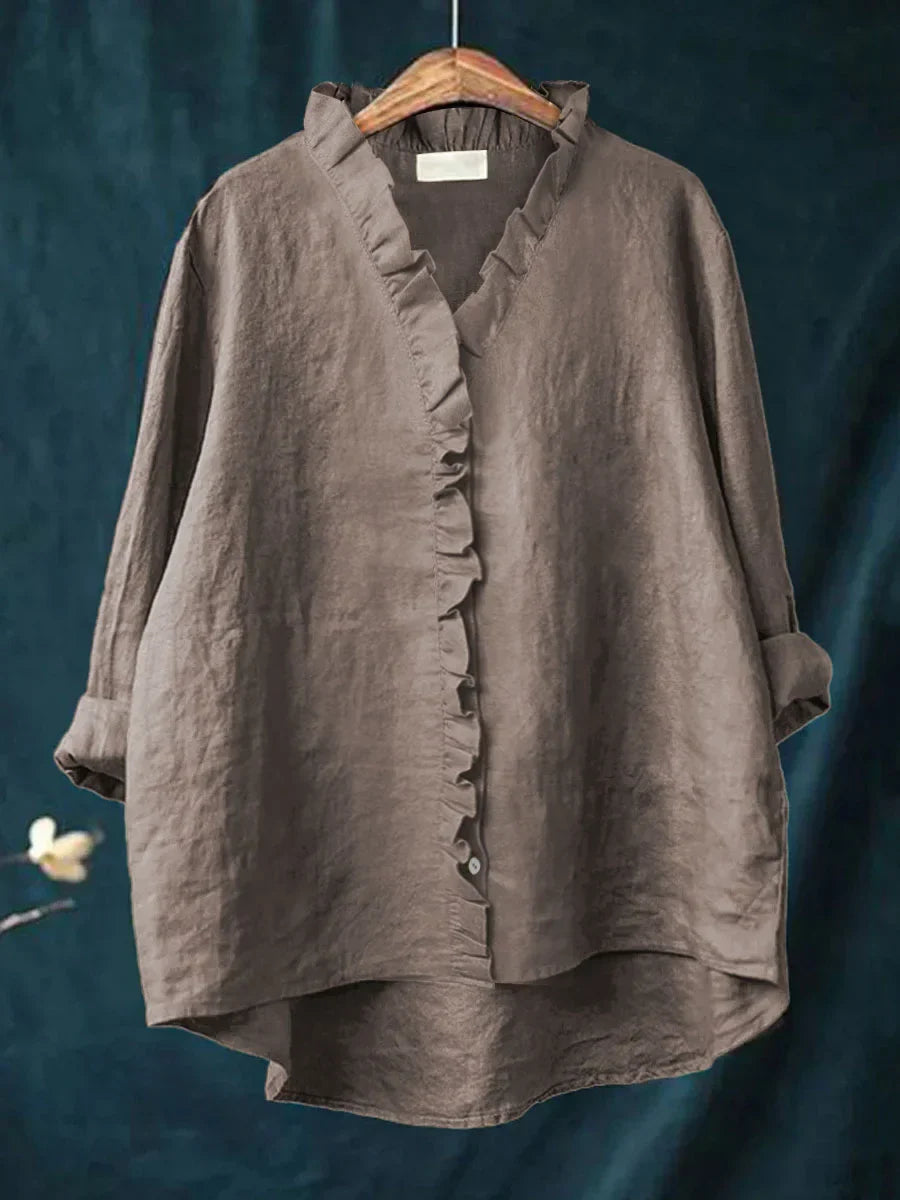 Farrah | Ruffle V-Neck Shirt