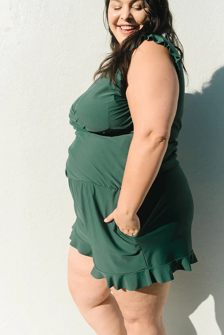 Shenna | Ruffle V-Neck Swimsuit