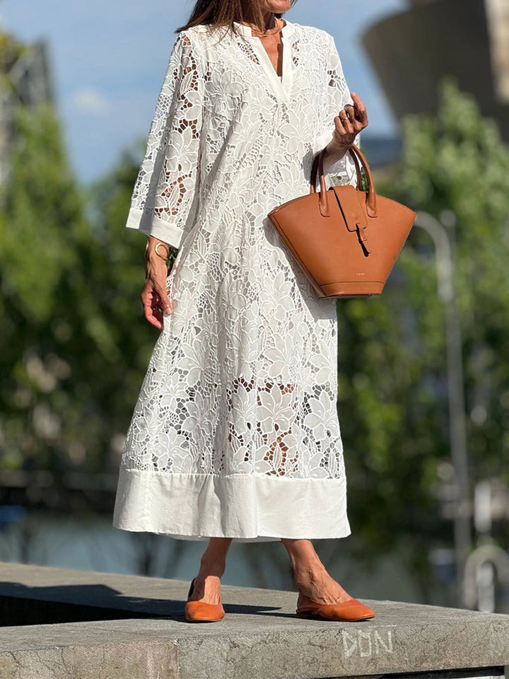 Sylvie | Modern Flowing Refined Lace Dress