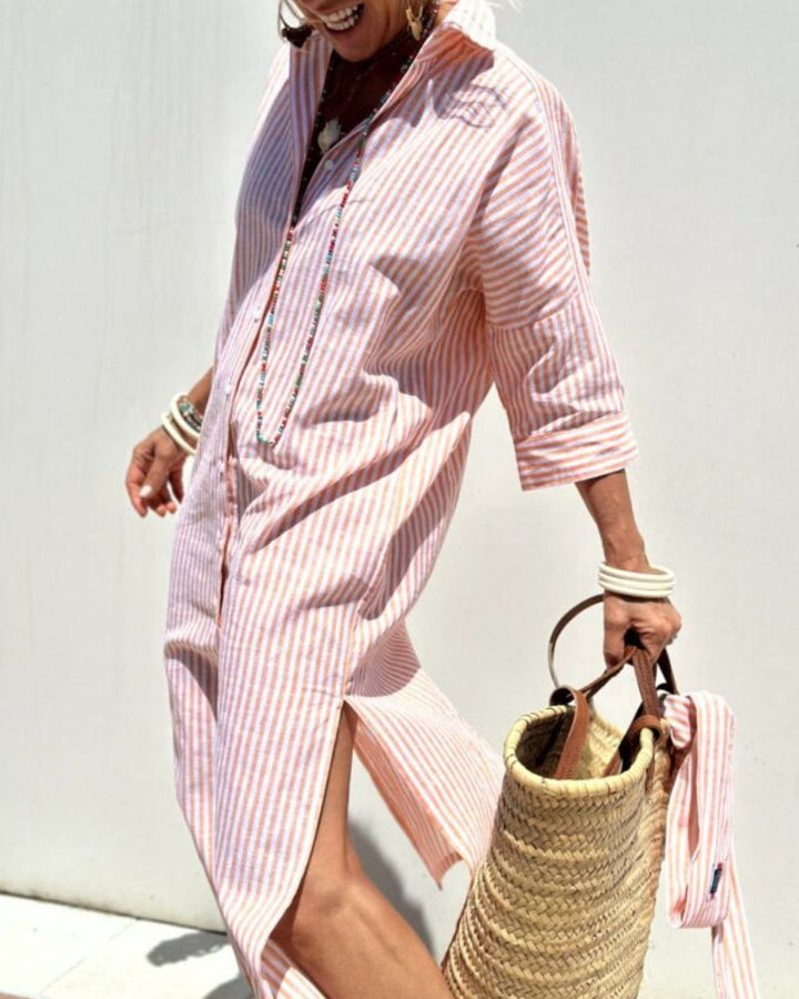 Jazzlyn | Striped Button Down Dress