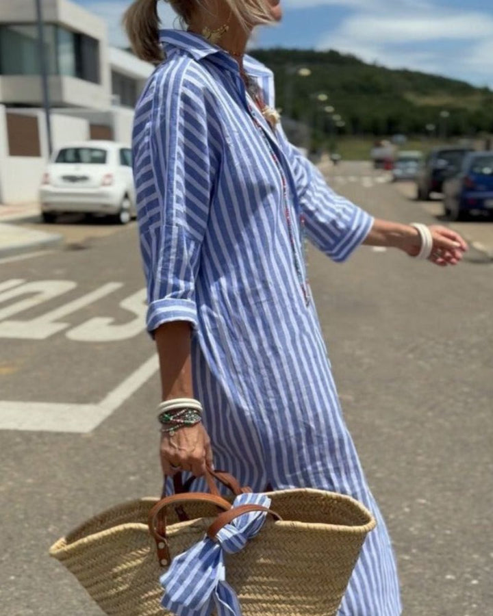 Jazzlyn | Striped Button Down Dress