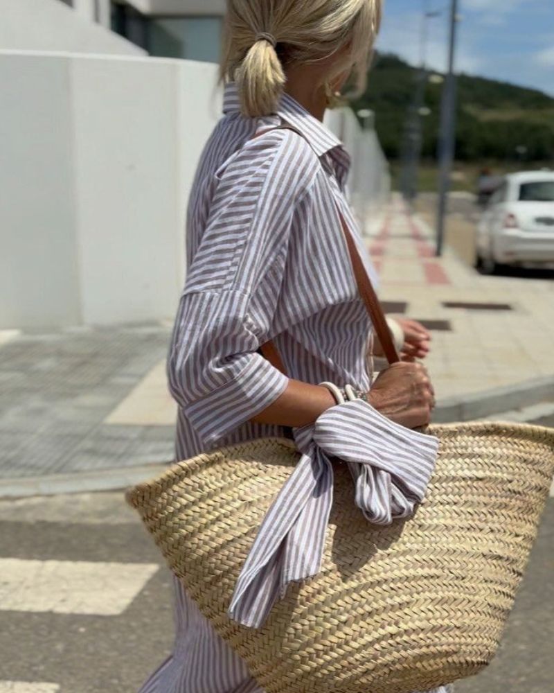 Jazzlyn | Striped Button Down Dress