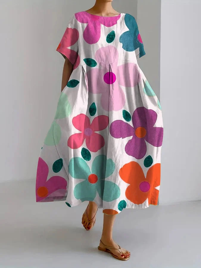Elvina | Bold Floral Midi Dress