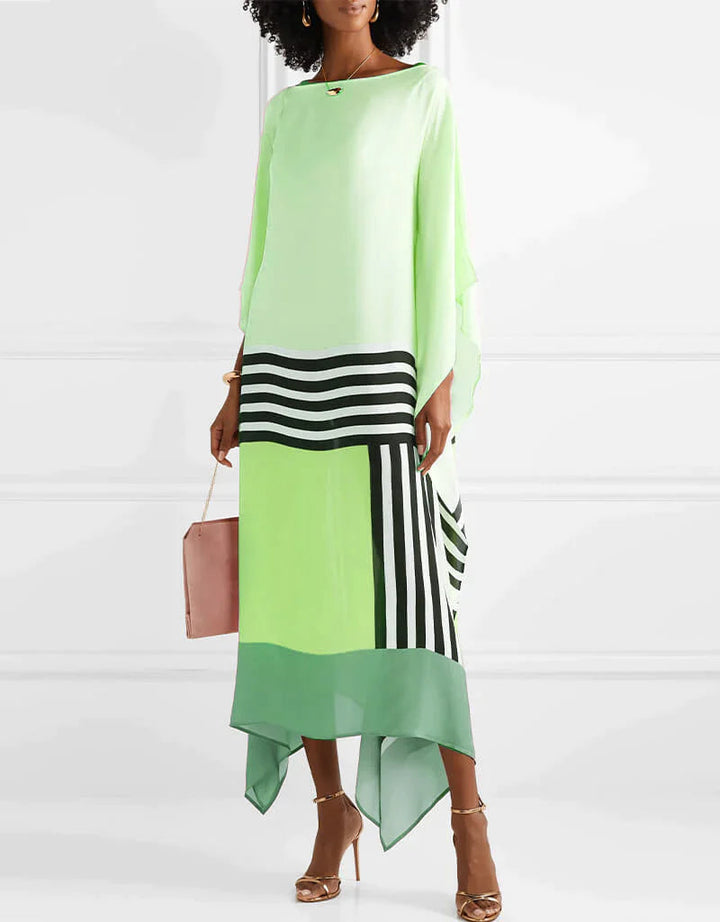 Shania | Striped Colorblock Kaftan Dress