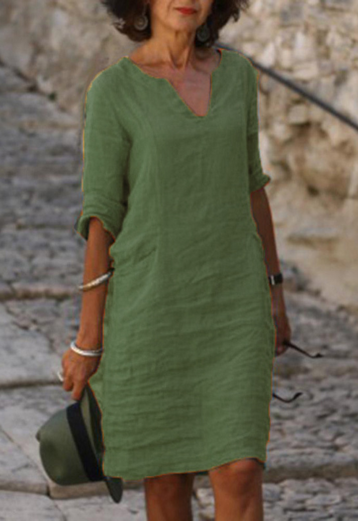 Elsa | Flattering V-Neck Dress