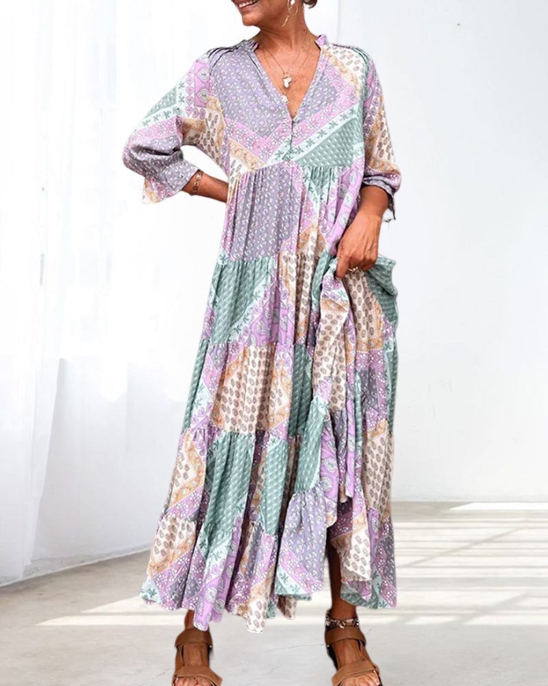 Gemma | Printed V-Neck Dress