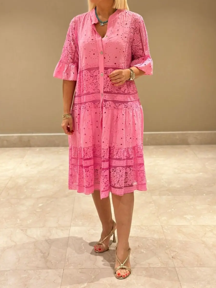 Manta | Embroidered Button Dress