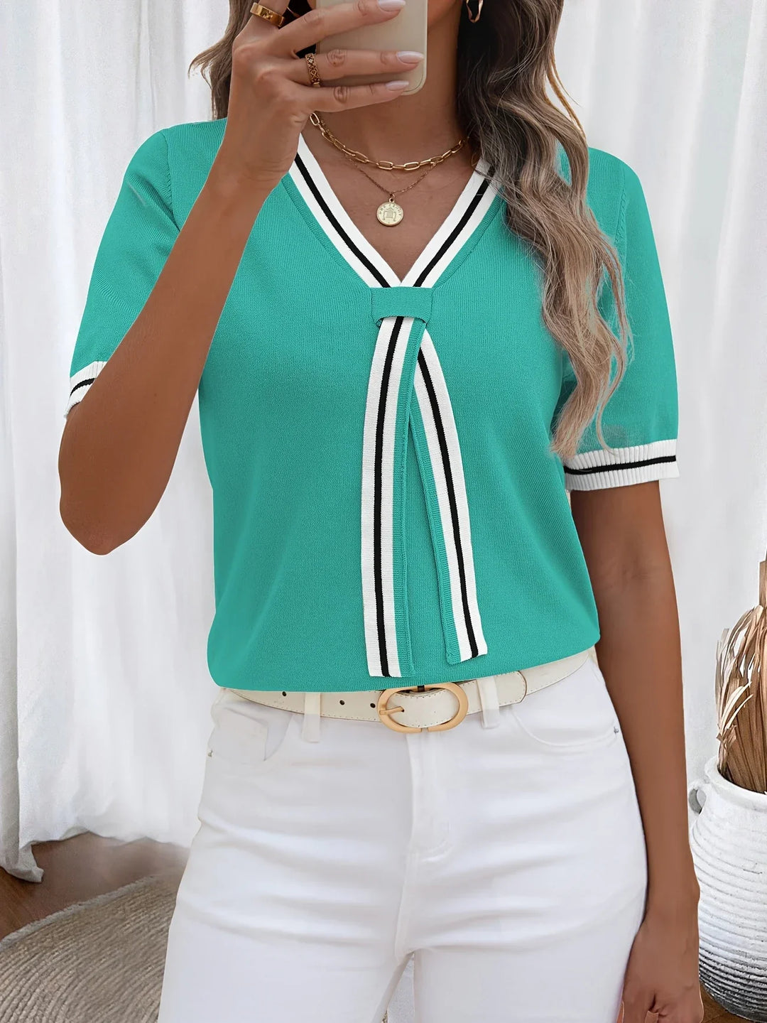 Eden | V-Neck Knit Top