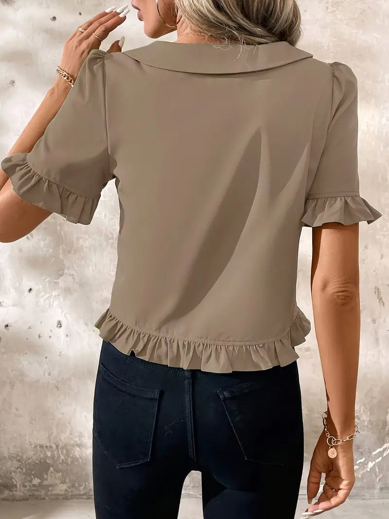 Melessa | Ruffle Short Sleeve Blouse