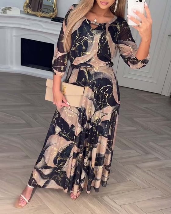 Rosanna | Elegant Printed Maxi Dress