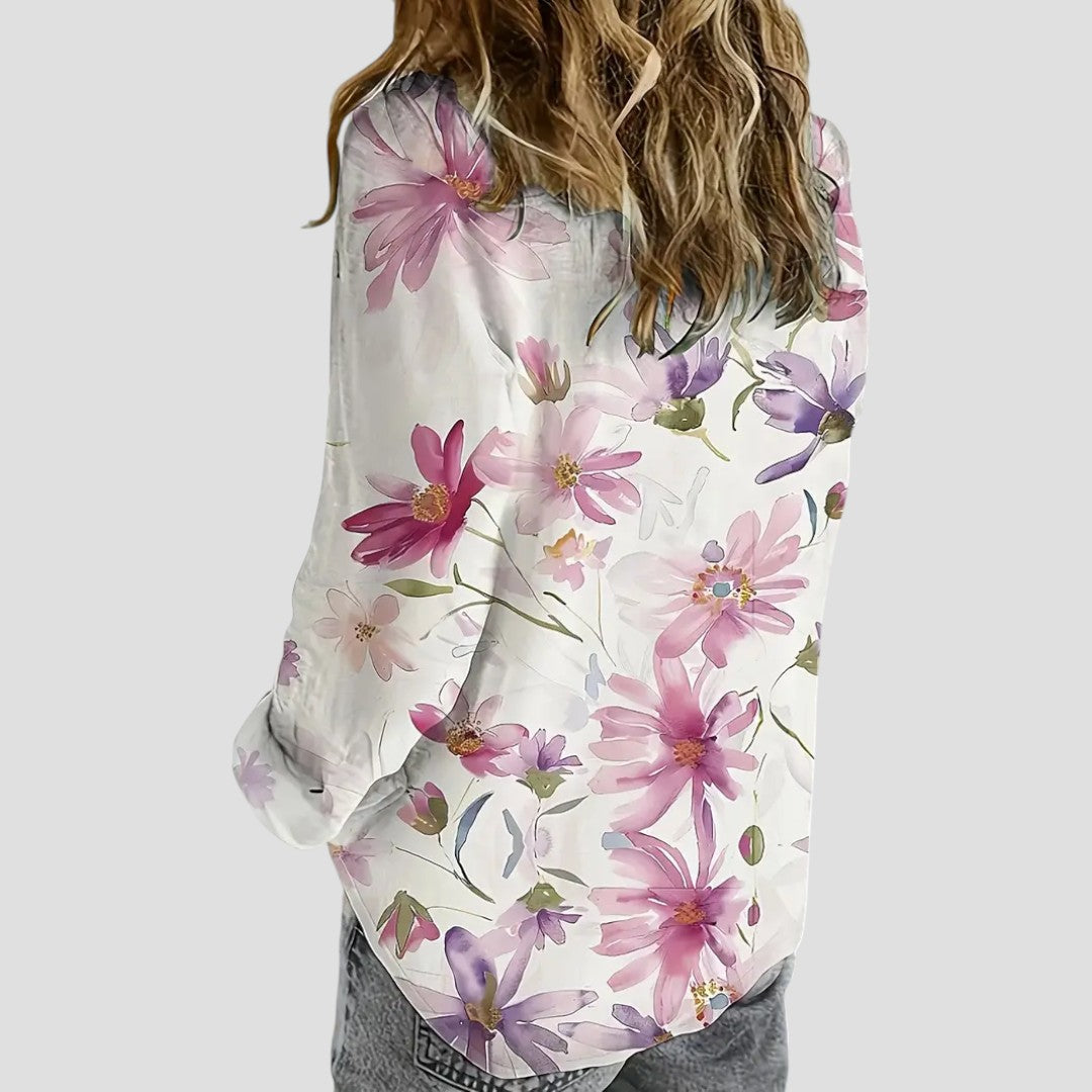Janette | Floral Button-Down Blouse