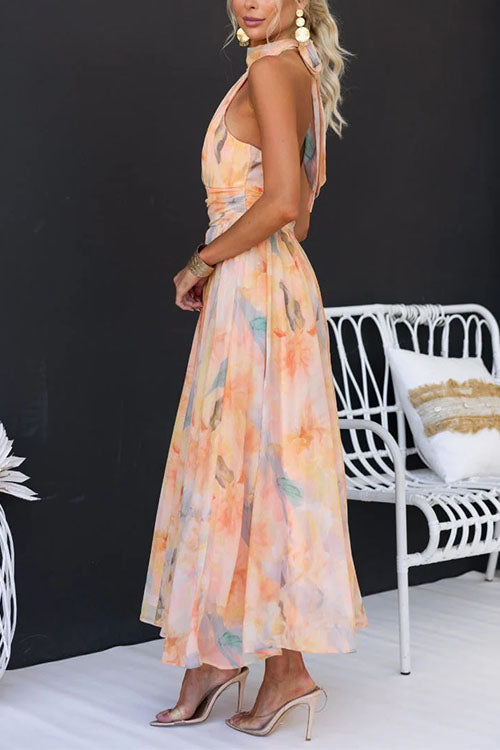 Hillary | Watercolor Maxi Dress