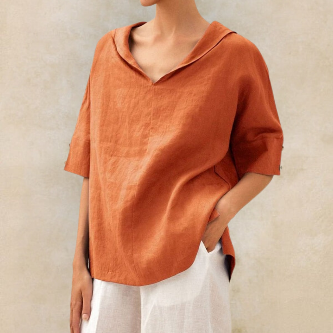 Sadie | Casual V-Neck Mid Sleeve Blouse