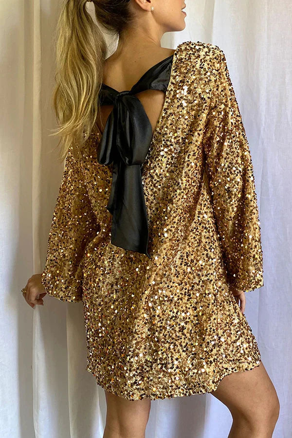 Scarlett | Glamorous Sequin Bow Dress