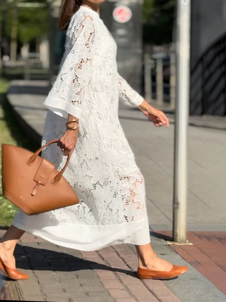 Sylvie | Modern Flowing Refined Lace Dress