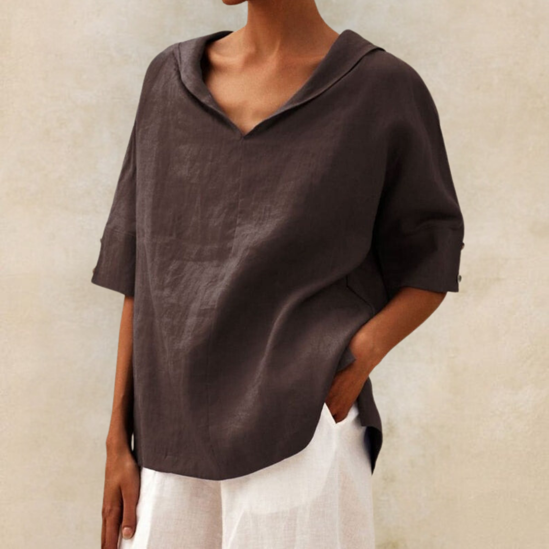 Sadie | Casual V-Neck Mid Sleeve Blouse