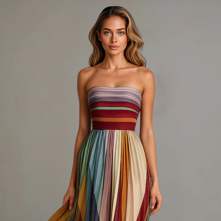 Marette | Strapless Colorful Dress