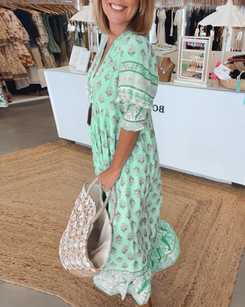 Margaret | Bohemian Tiered Maxi Dress