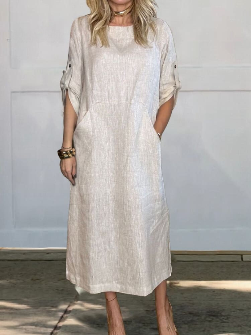 Ruth | Elegant Pocket Midi Dress