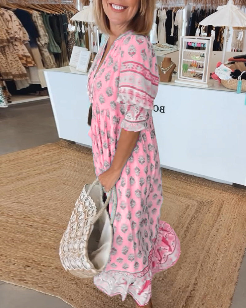 Margaret | Bohemian Tiered Maxi Dress