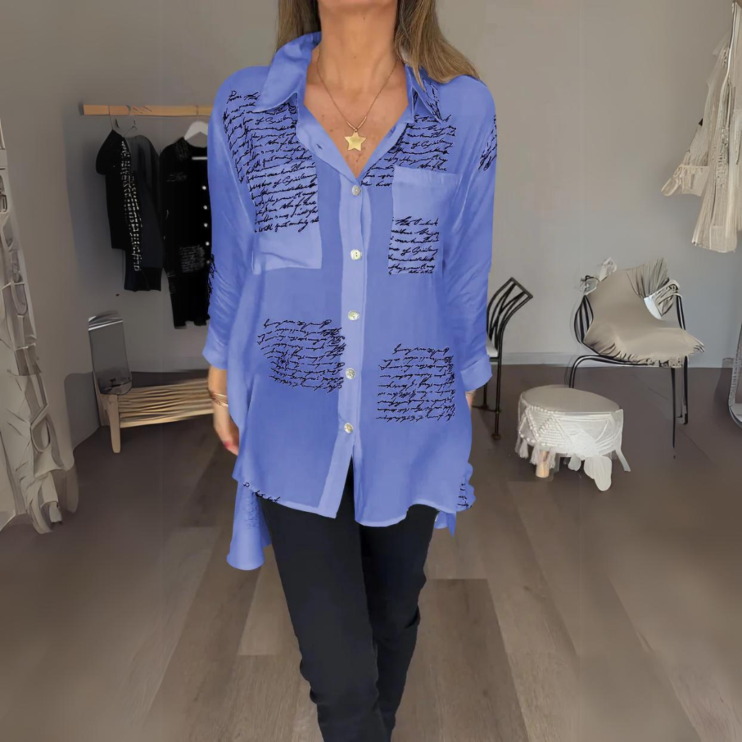 Jeanne | Printed Button-Up Blouse