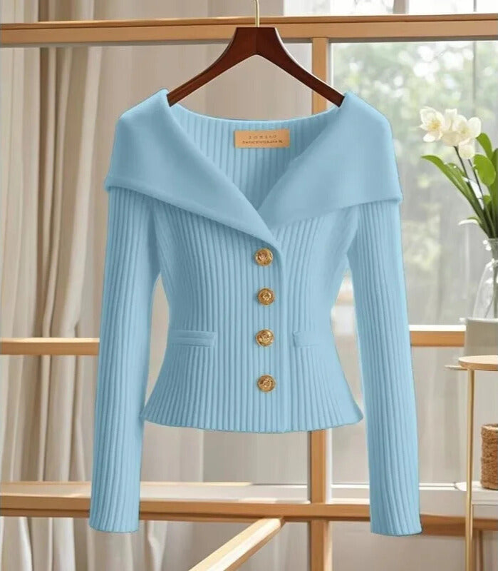 Nielyn | Ribbed Knit V-Neck Jacket