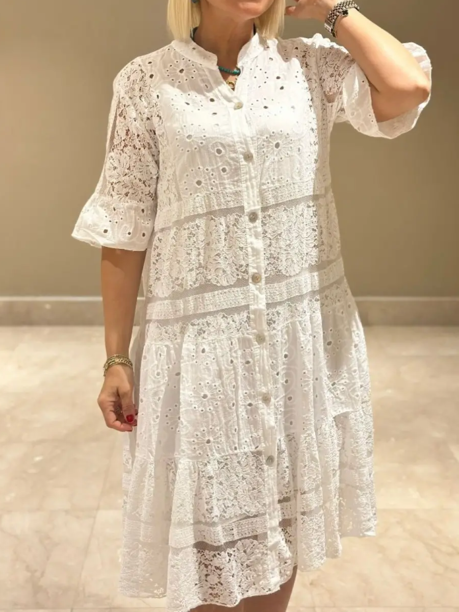 Manta | Embroidered Button Dress