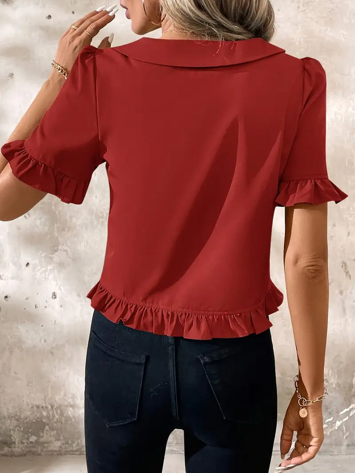 Melessa | Ruffle Short Sleeve Blouse