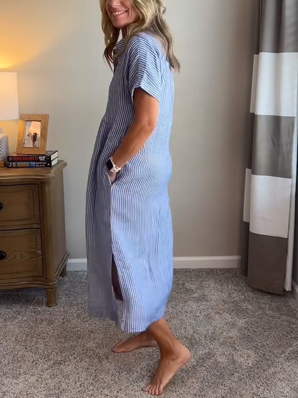 Cassie | Striped Shirt Dress