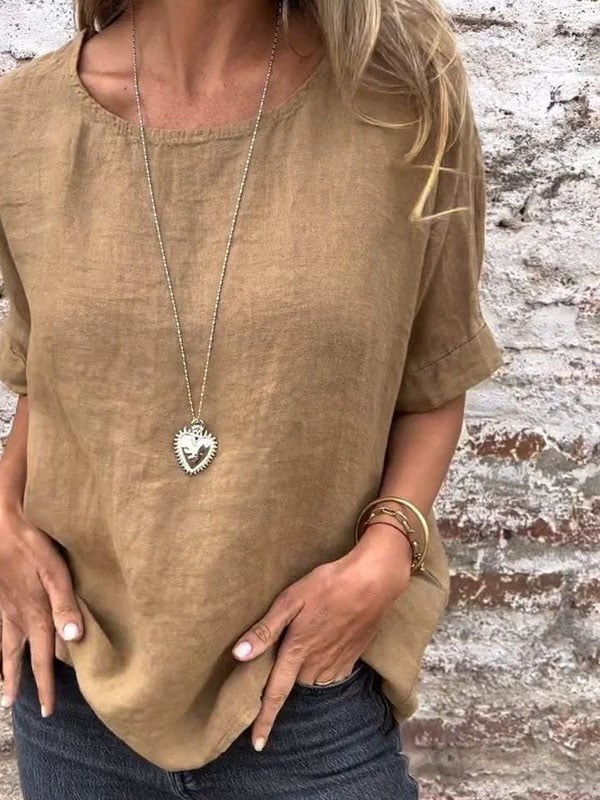 Christine | Summer Loose Crewneck Blouse