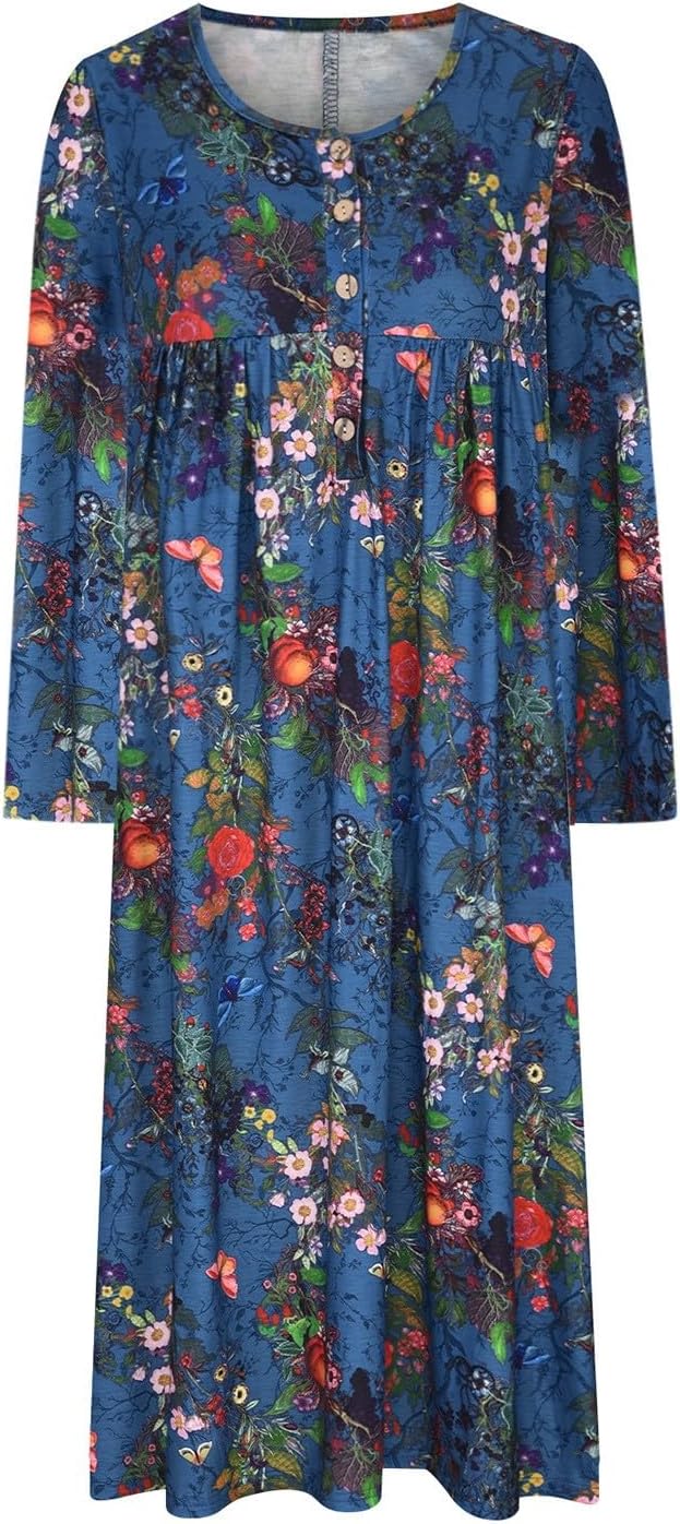 Kyla | Butterfly Print Long Dress