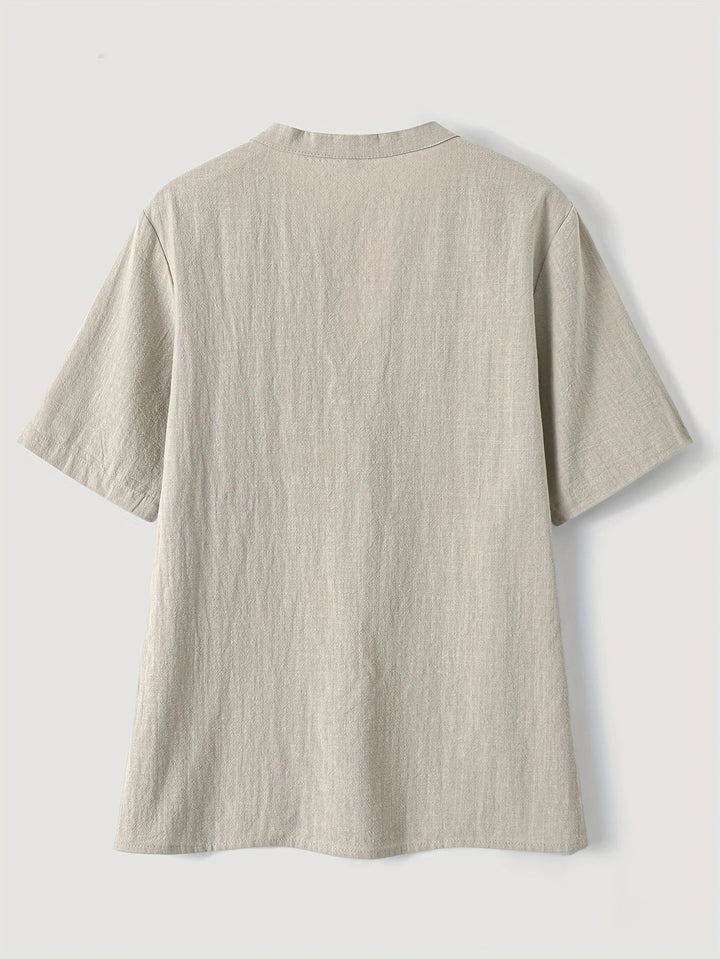 Jocelyne | Button Detail V-Neck Blouse