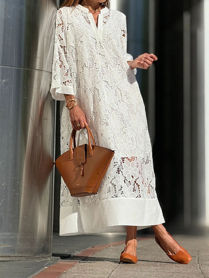 Sylvie | Modern Flowing Refined Lace Dress