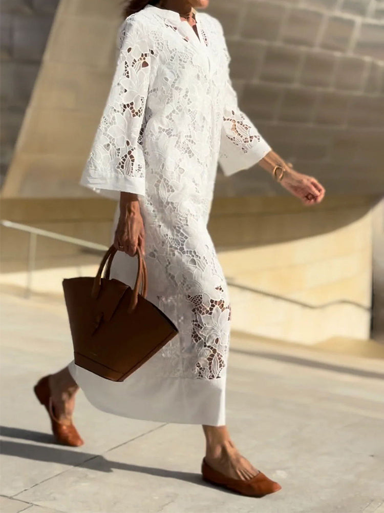 Sylvie | Modern Flowing Refined Lace Dress