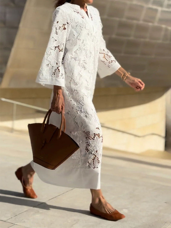 Sylvie | Modern Flowing Refined Lace Dress