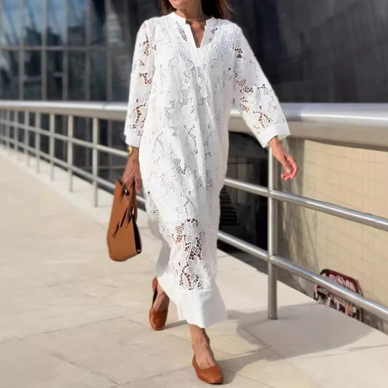 Sylvie | Modern Flowing Refined Lace Dress