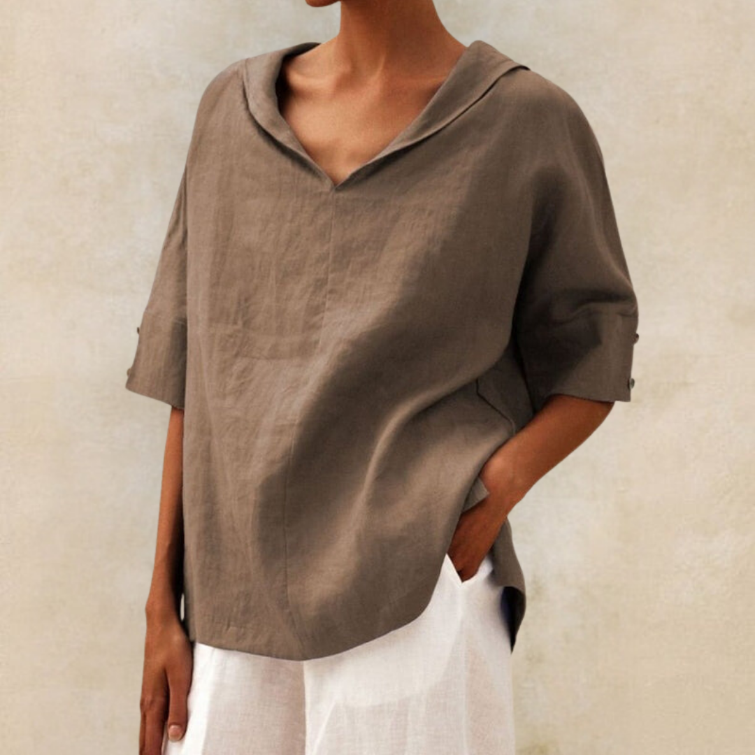 Sadie | Casual V-Neck Mid Sleeve Blouse