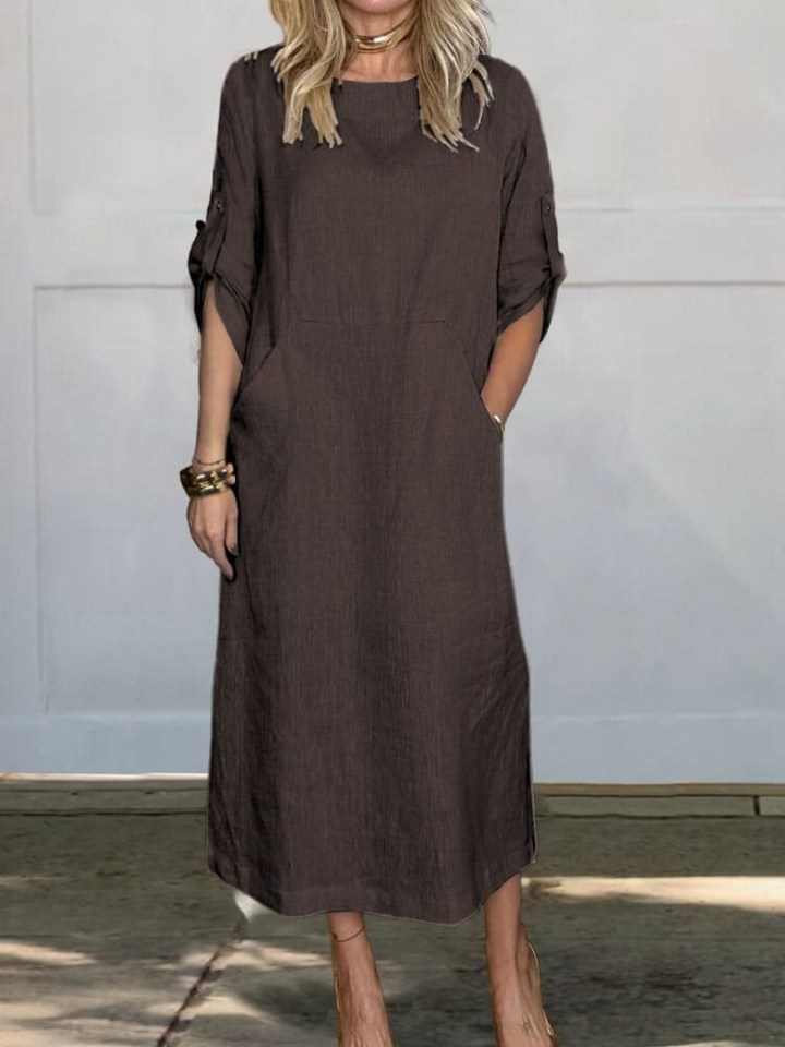 Ruth | Elegant Pocket Midi Dress