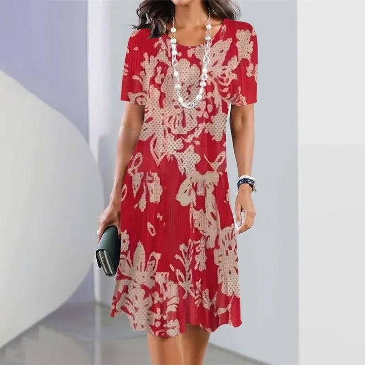 Dollie | Women's Pleated Dress with Color Blocks