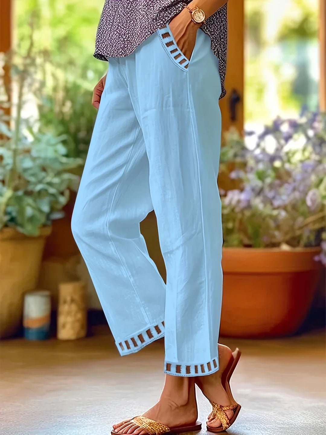 Hazel | Hollow Out Trim Pants