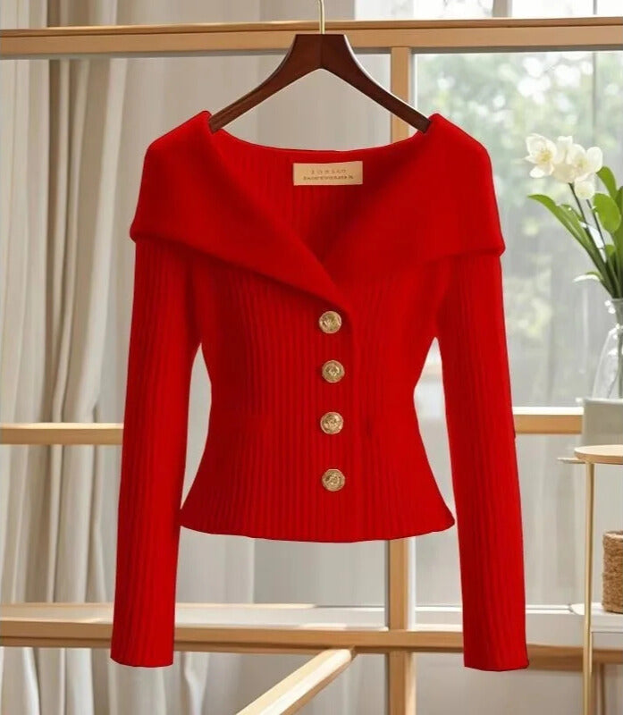 Nielyn | Ribbed Knit V-Neck Jacket