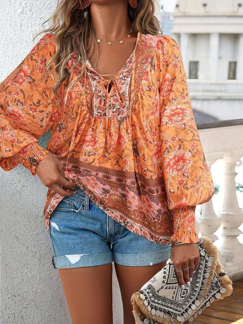 Stéphanie | Boho Floral Blouse