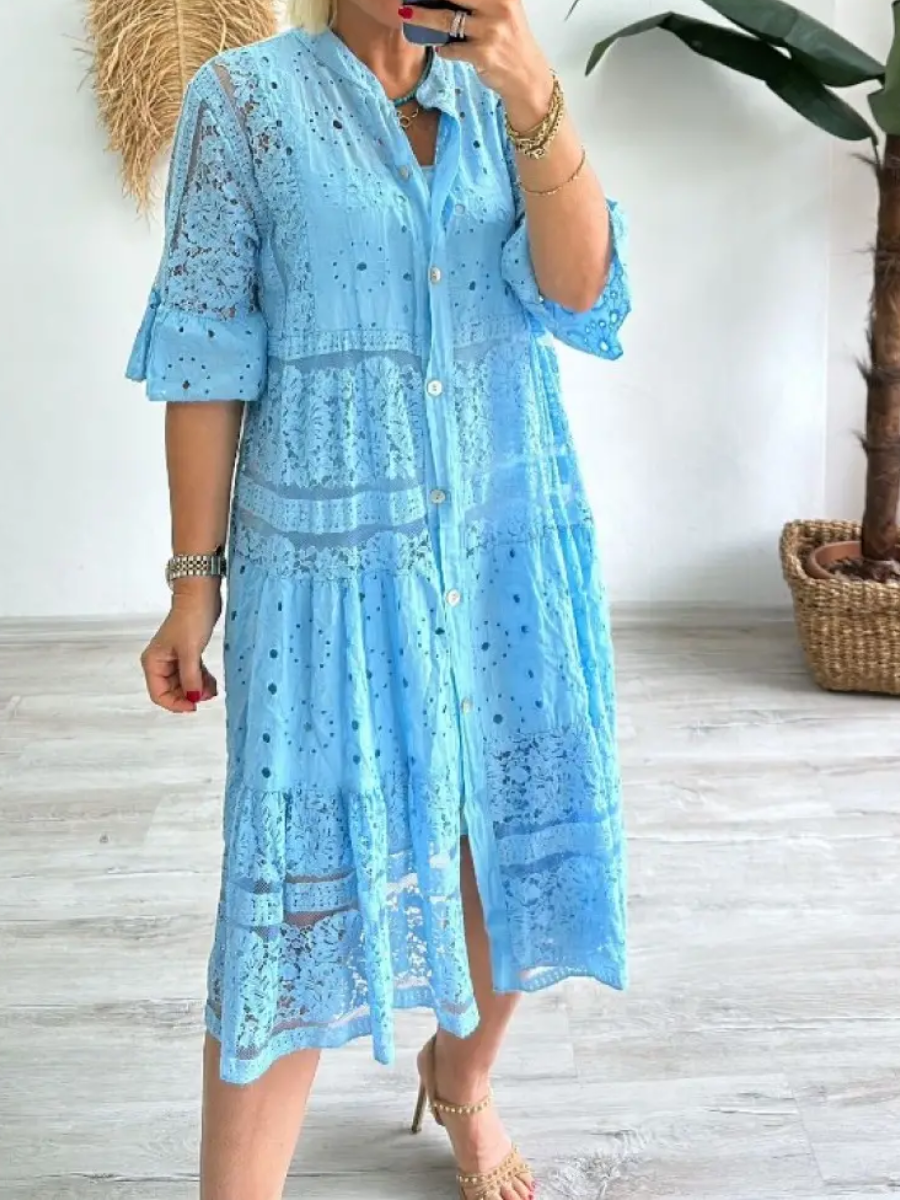 Manta | Embroidered Button Dress