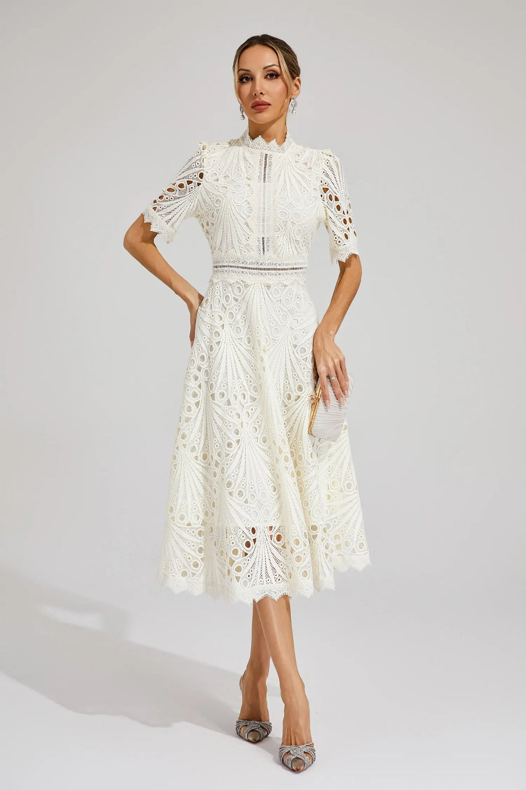 Mindy | Embroidered Short Sleeve Dress