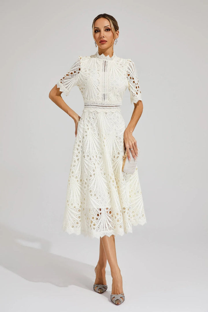 Mindy | Embroidered Short Sleeve Dress