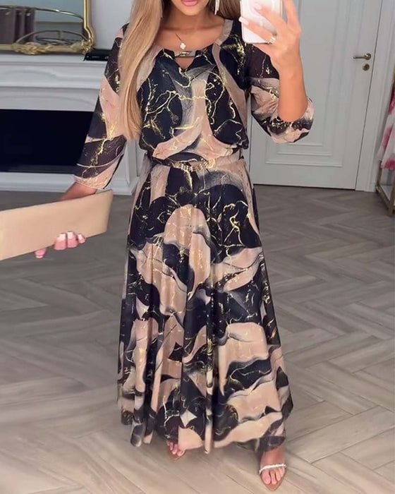 Rosanna | Elegant Printed Maxi Dress