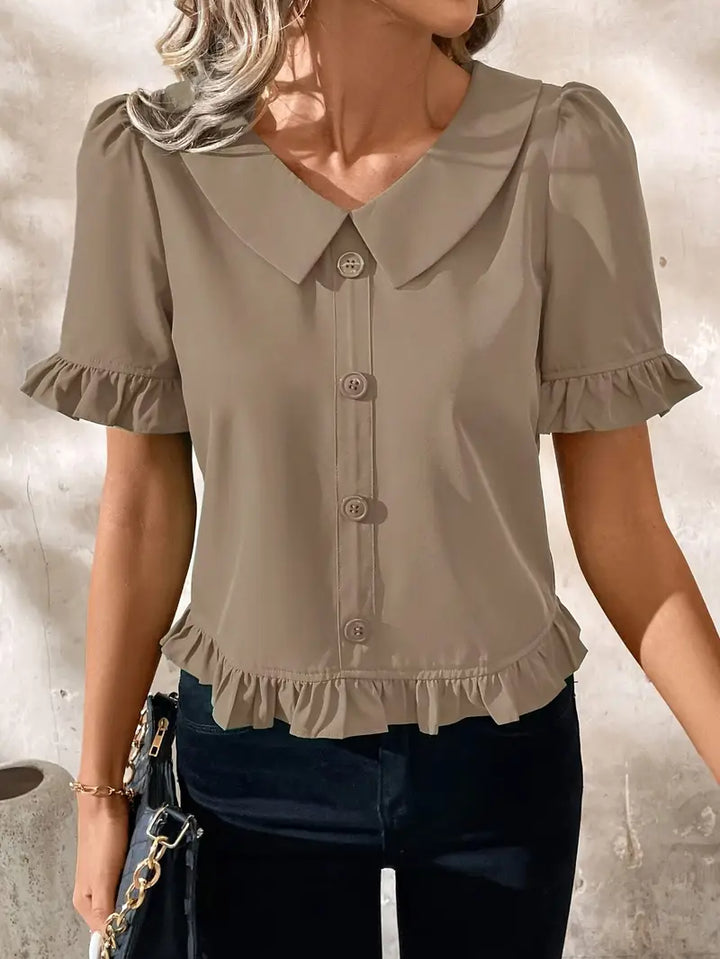 Melessa | Ruffle Short Sleeve Blouse