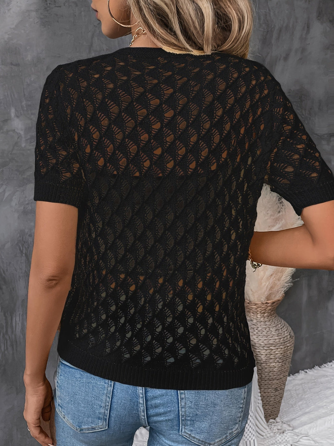 Angelica | Hollow Out V-Neck Top